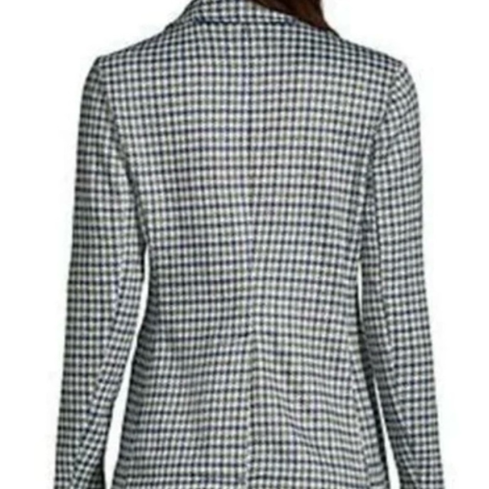 NWOT Lands’ End sweater fleece one button houndstooth blazer jacket XL - Picture 2 of 11